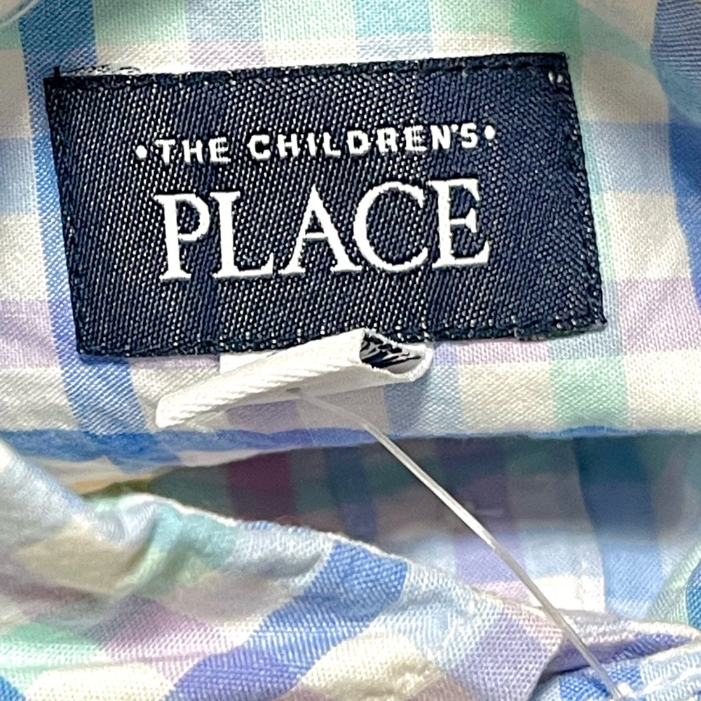 New boys gingham button down polo shirt - Picture 5 of 6